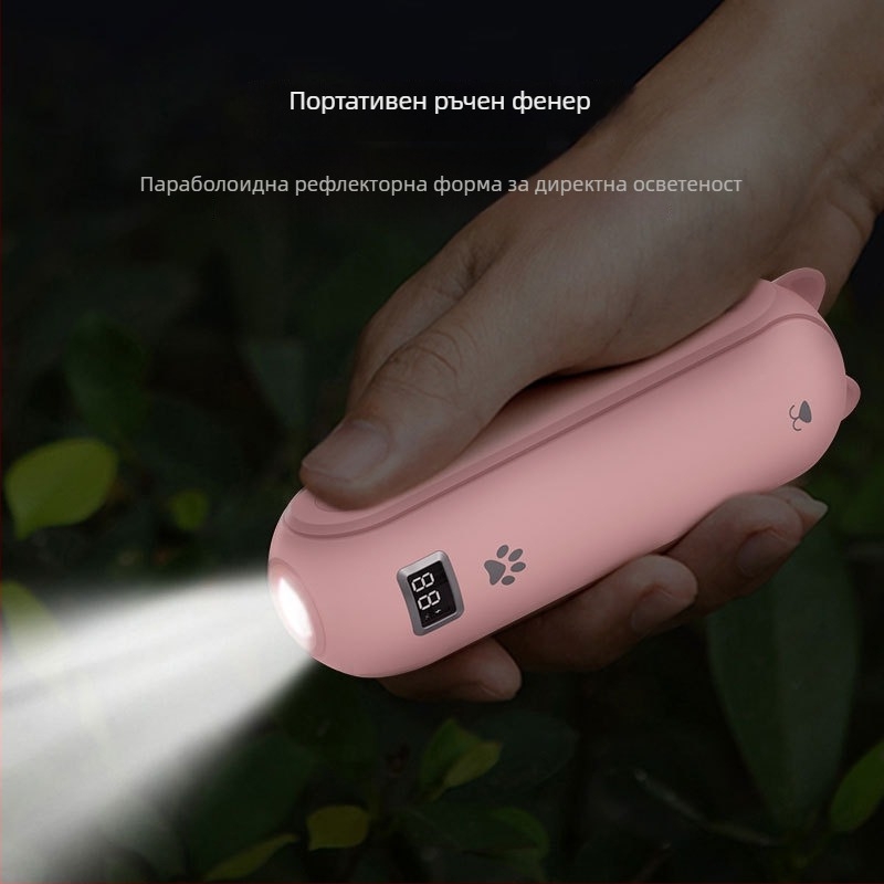 Ръчен USB вентилатор с brushless мотор, вградена батерия 4000–6000mAh, 3 скорости, 5V, 12h работа