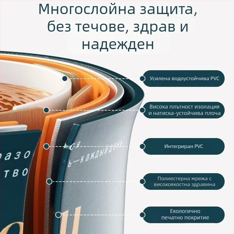 Сгъваема вана за възрастни със капак, водоустойчива материя, изолирана, седалка