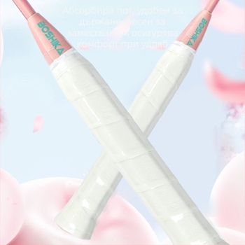 Бадминтон ракета Bushi Card — ферроалиева рамка, найлонови корди, за начинаещи деца и юноши, средна твърдост, възможност за печат на лого