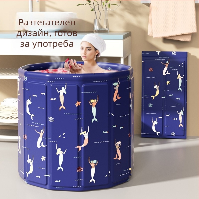 Детска сгъваема ваничка за баня, материал: найлонова материя, предназначена за къпане, сгъваем дизайн