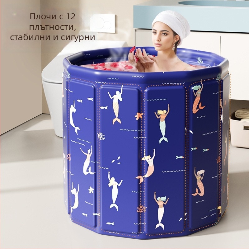 Детска сгъваема ваничка за баня, материал: найлонова материя, предназначена за къпане, сгъваем дизайн