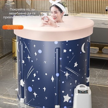 Сгъваема нагревателна вана-кофа за възрастни — найлонов плат, за пълно потапяне