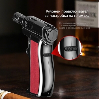 Ръчна бутанова горелка за заваряване, устойчива на вятър, запълваема, ABS пластмаса, модел JX-801