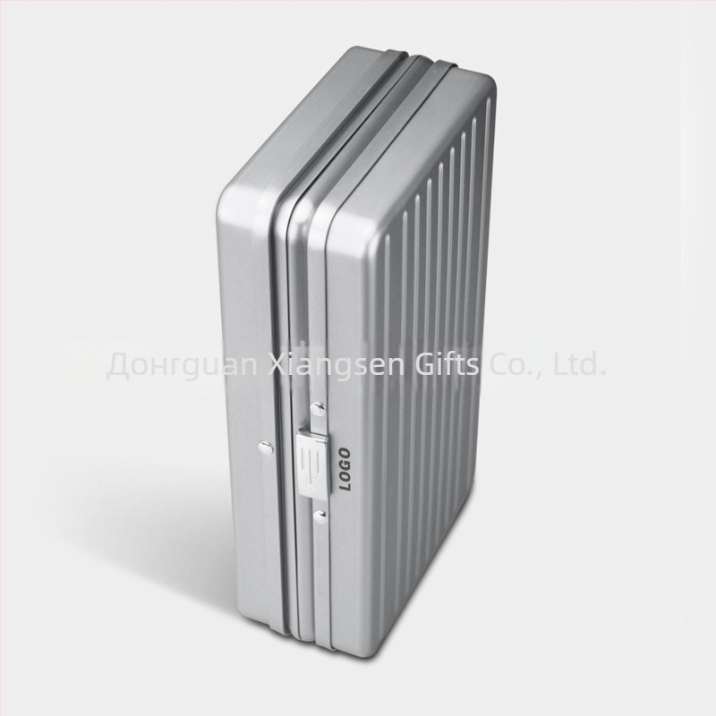 CUCOUIBA Преносим хумидор за пури, авиационен алуминий, уплътнен контрол на влажността, прост стил, персонализация налична