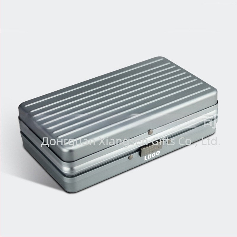 CUCOUIBA Преносим хумидор за пури, авиационен алуминий, уплътнен контрол на влажността, прост стил, персонализация налична