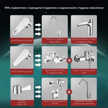 Ръкохватка за смесител за гореща и студена вода, модел HNGT02140, ABS + неръждаема стомана, марка Yipin Impression, модерен минималистичен стил