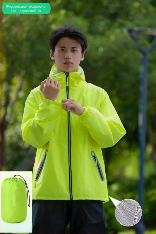 Huijia комплект дъждовно палто и панталони, ултра тънък тафта, PU покритие, за мотокрос/електрическо колело, разделен тип