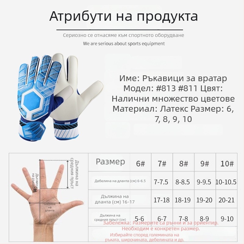 Ръкавици за футболни вратари - Fenta, пластмасов материал, персонализирана обработка, подходящи за мъже и жени