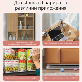 Акрилна прозрачна преграда за огледално шкафче за баня с антипад бариера, монтаж без пробиване, една секция