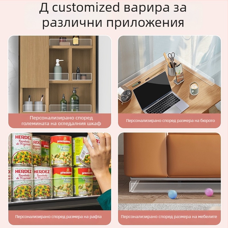 Акрилна прозрачна преграда за огледално шкафче за баня с антипад бариера, монтаж без пробиване, една секция