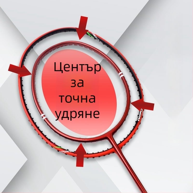 Guangyu Бадминтон ракета, карбонова рамка, тегло 75–79 g, ръкохватка G5, прав удар, за аматьори-ученици