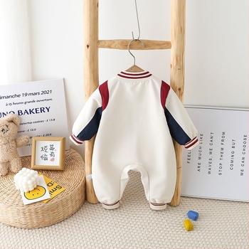 Бебешки гащеризон за пълзене, дълги ръкави, цип, за новородени момчета, корейски стил