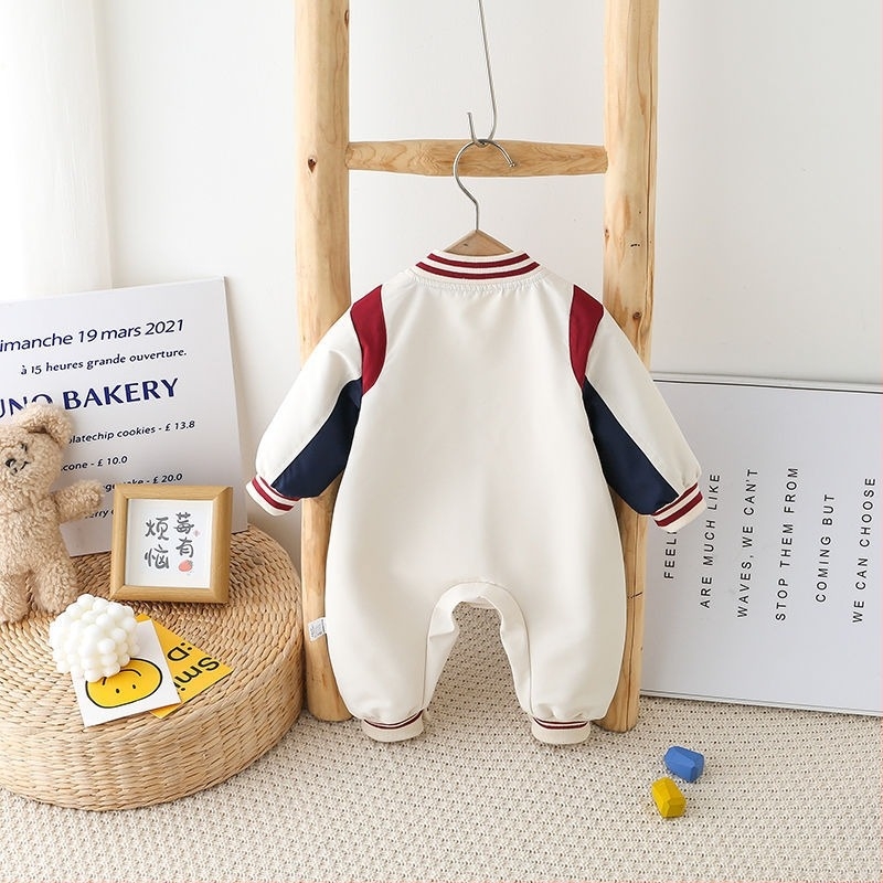Бебешки гащеризон за пълзене, дълги ръкави, цип, за новородени момчета, корейски стил