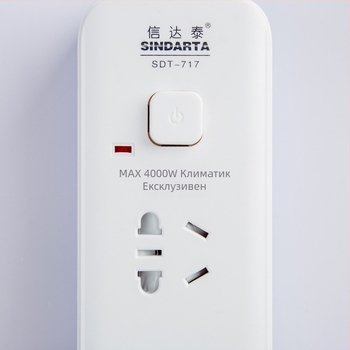 Разклонител с проводник за големи електроуреди, 16A, огнеупорен корпус, 4000W, AC100-250V