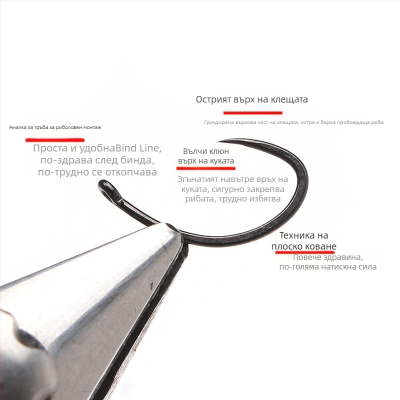 Безшипни мухарски куки за fly fishing, за сухи мушки и нимфи, 1000 бр. в кутийка, за риболов в поток