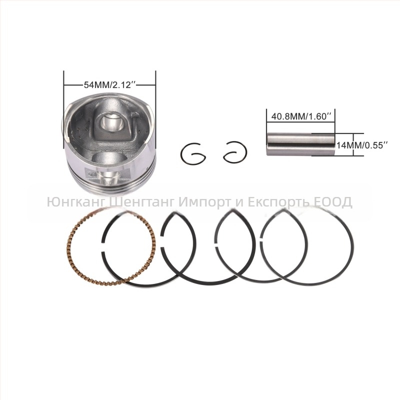 Комплект пръстени за буталото 54 мм за 125cc SSR Baja Roketa Apollo (3 канала за пръстени; интегриран пръстен; пръстен с барабанна повърхност; висок профил компресия; маслен пръстен включен)