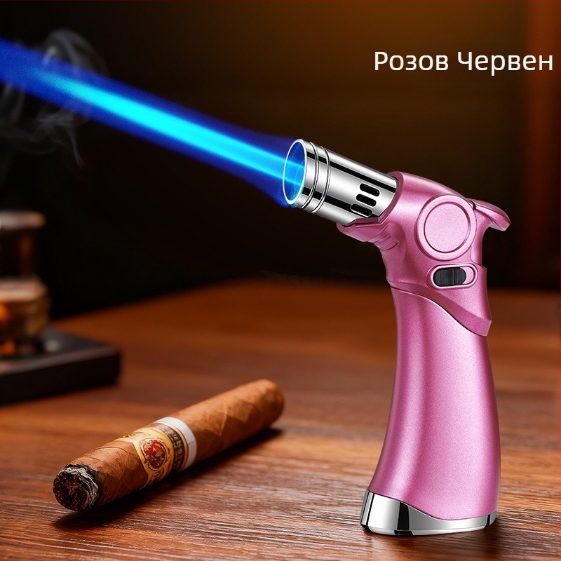 Три-пламъчен ветроустойчив запалвач за пури и открито готвене, бутаново гориво, метално тяло