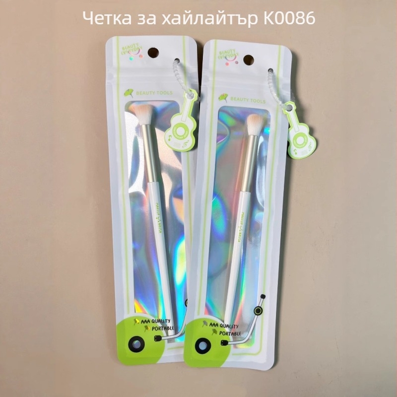 Keqi Комплект четки за коректор — портативен, синтетични влакна, дървена дръжка, чантичка за носене