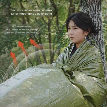 Спален чувал за къмпинг и оцеляване Blue Sail; Произход: Китай; Категория: Спален чувал, Инструменти за оцеляване