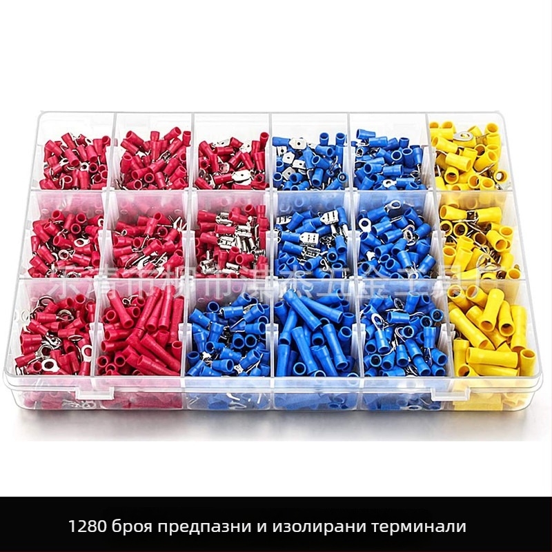1280 броя предизолирани crimp терминали в кутия, междинен конектор; материал: Tool Steel