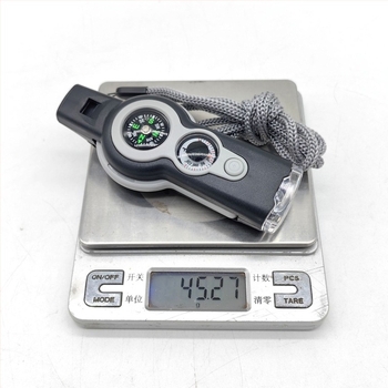 Свирка за оцеляване 7-в-1 с LED светлина, термометър и компас — War Dragon