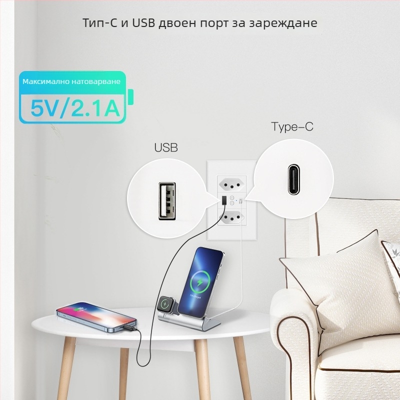 WiFi умна стенна розетка със бразилски стандарт — 220V, 10A, USB-C/USB 5V2A