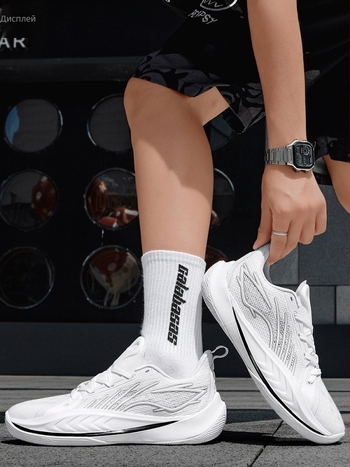 Унисекс баскетболни обувки – дишаща мрежеста горна част, средно високи, предно връзване, дишаща технология, устойчива гумена подметка