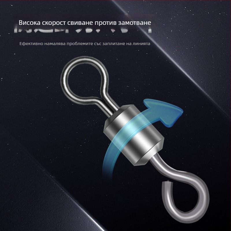 Кука за риболов със шип, пръстен във формата на осмица и въртящ се обратен дизайн, модел 8003, подходяща за реки, езера, океани и потоци