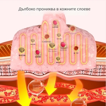 Aiyuantang Топъл компрес за рамо и шия със сол и електрическо нагряване – 60W, 220V, 30–50°C, сатенено платно, 0.5kg, 9-степенен контрол на температурата
