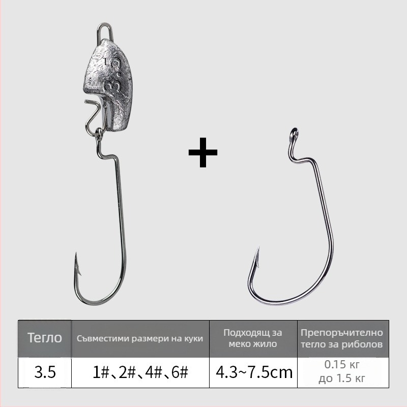 Pool blade кука с оловна глава, №1, за риболов в река, 5000 бр.