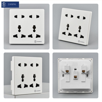 Зан Бранд 86-тип вградена стенна розетка, мултифункционална, с 10 отвора, ток 10 A, напрежение AC250 V, проводник Tin Phosphor Bronze, британски стандарт, монтаж на стена