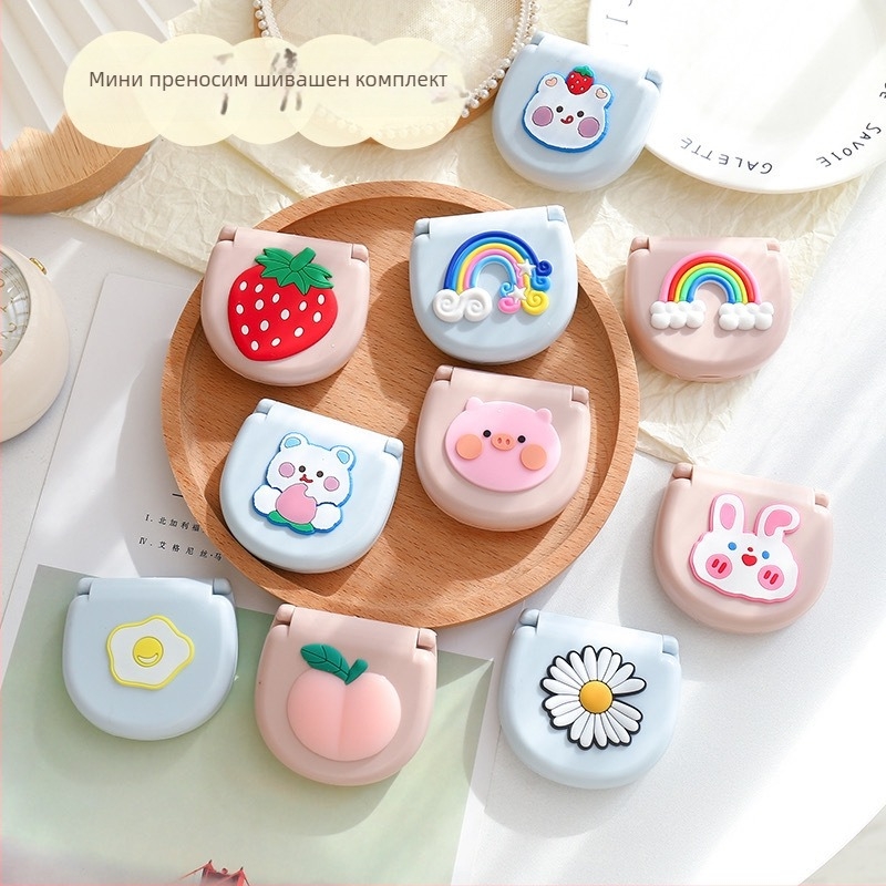 Кутия за игли - Мультяшна сладка преносима шевна кутия, 500 бр/кутия, артикул C218, тегло ≈ 42,2 г, обработка по поръчка