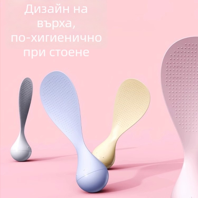 Лъжичка за ориз, пластмасова, не залепваща, термоустойчива до високи температури, удебелена конструкция, PVC дръжка