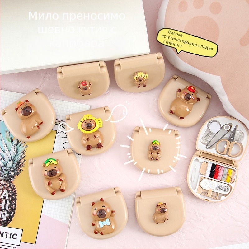 Кутия за шиене E09 — преносим комплект за шиене в карикатурен стил, набор за ръчно шиене, тегло 41–54 g