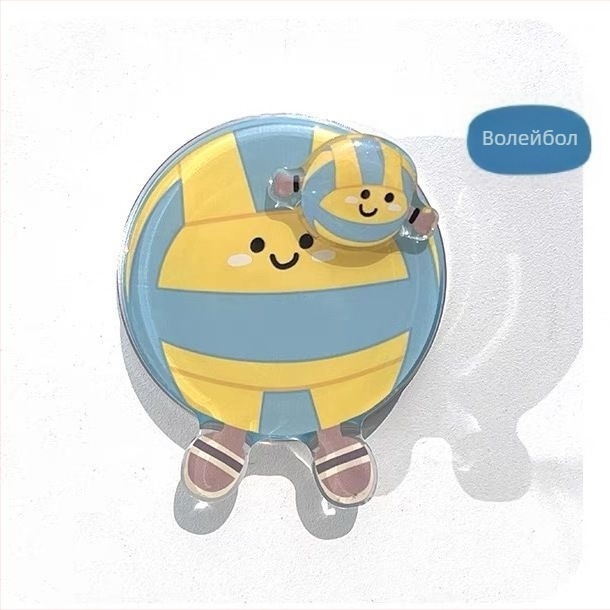 Магнитен държач за телефон с сладък, креативен дизайн и мотиви за тенис на маса и бадминтон – пластмасов, с възможност за персонализация, декоративна висулка