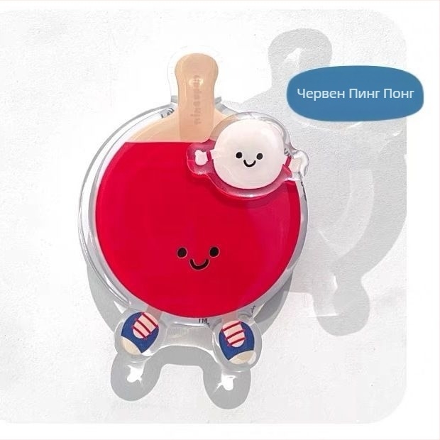 Магнитен държач за телефон с сладък, креативен дизайн и мотиви за тенис на маса и бадминтон – пластмасов, с възможност за персонализация, декоративна висулка