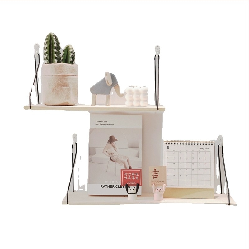 Стенна полица за съхранение, дървен материал, модерен стил, еднослойна