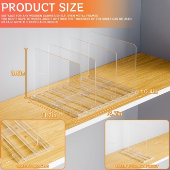 Пластмасов регулируем разделител за портфейли и чанти – настолен органайзер за чанти, 1 ниво