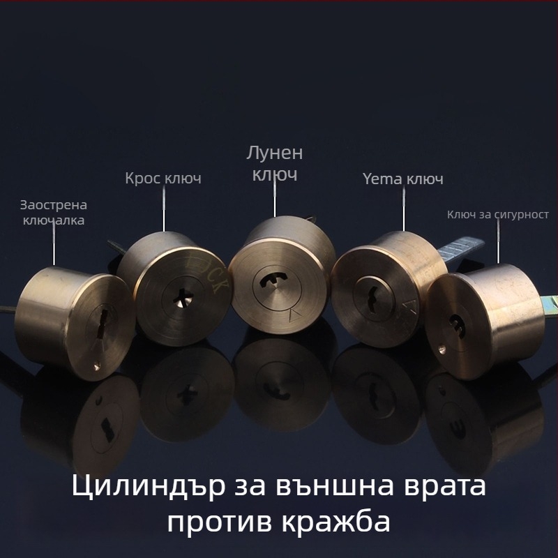 Медна ключалка за външна врата, тип топковидна, модел 9219, американски стил