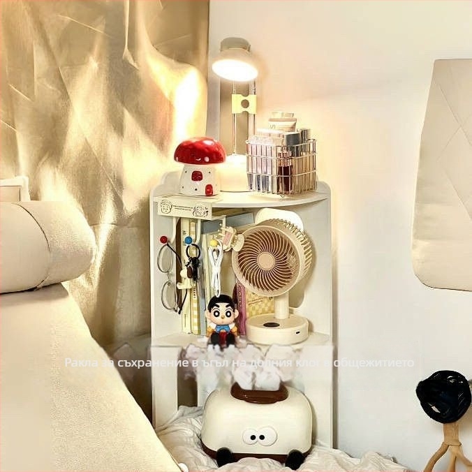 Ъглов рафт за бюро с много нива - изкуствена дъска, модерен минимализъм, персонализирани мостри, без монтаж