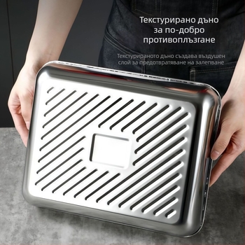 Поднос за пелмени от неръждаема стомана – китайски стил, хранително-качествено съхранение, печат на лого по поръчка, персонализирана обработка