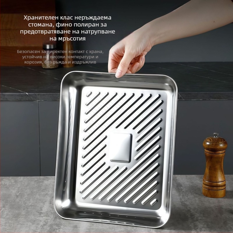 Поднос за пелмени от неръждаема стомана – китайски стил, хранително-качествено съхранение, печат на лого по поръчка, персонализирана обработка