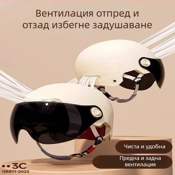 Каска за електрически превозни средства, полусферична, ABS, сертифицирана 3C и GB811-2022B, четири сезона, унисекс