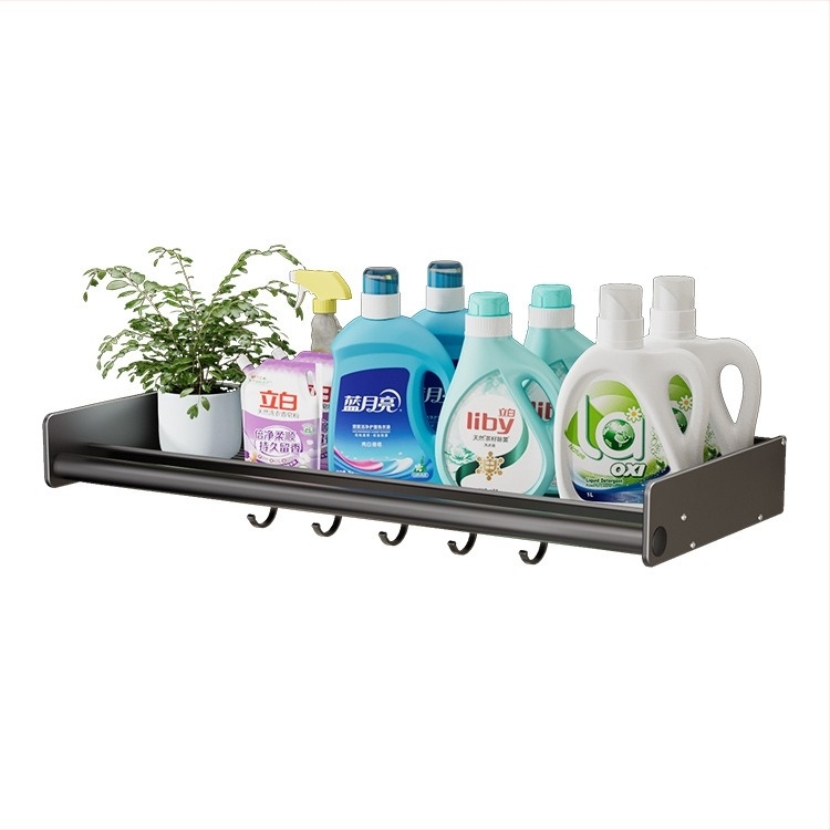 Стенен стелаж за пералня, монтаж без пробиване, алуминиева сплав, модел M4A10, товароподемност 20 кг, едно ниво, повърхностна обработка: пластично боядисване