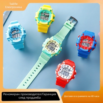 Електронен часовник за ученици (светещ дисплей, електронно движение, ABS корпус, PVC каишка)