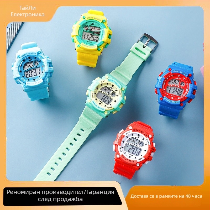 Електронен часовник за ученици (светещ дисплей, електронно движение, ABS корпус, PVC каишка)