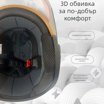 LOVIS/LOVSI ABS 3C сертифициран 3/4 мотоциклетен шлем, всесезонен унисекс за възрастни