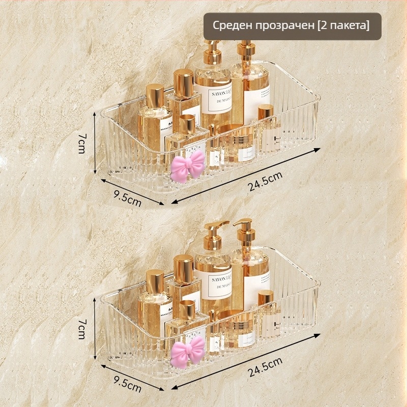 Пластмасов стенен рафт за баня, 1 ниво, модел -985