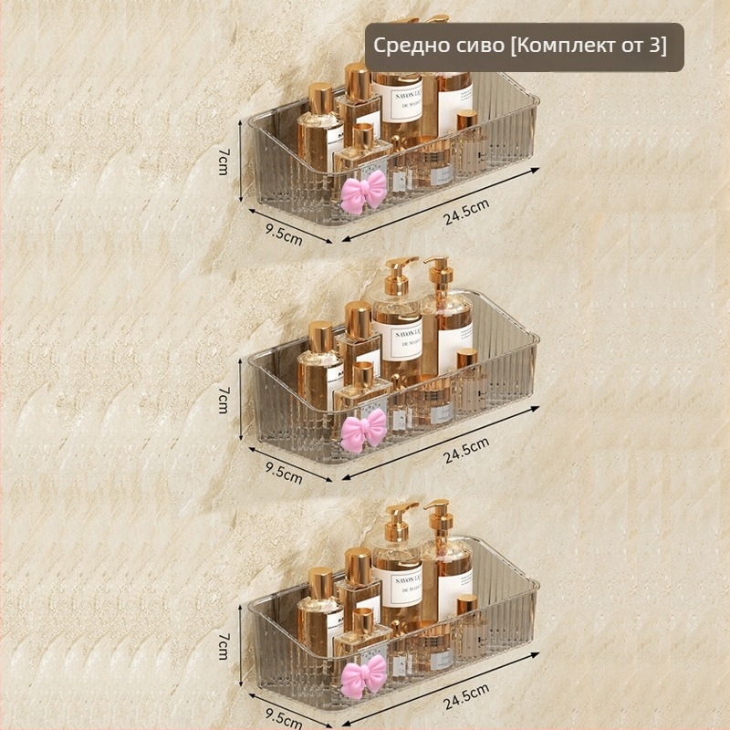 Пластмасов стенен рафт за баня, 1 ниво, модел -985