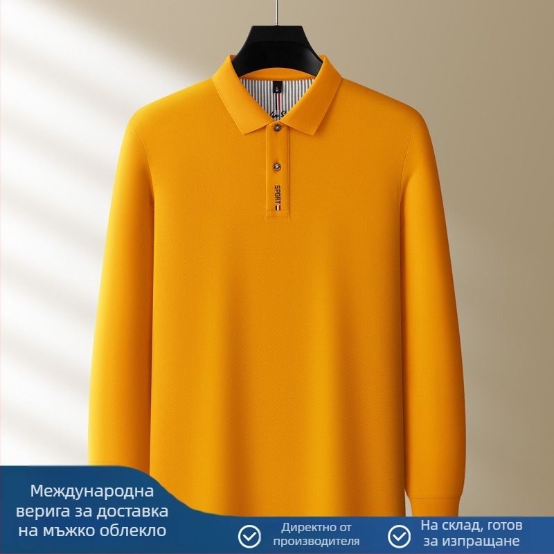 Поло риза с дълги ръкави, 100% памук, редовна кройка, бродерия, зима